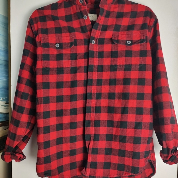 Jachs redand black buffalo check long sleeve flannel shirt Size M - Picture 4 of 16